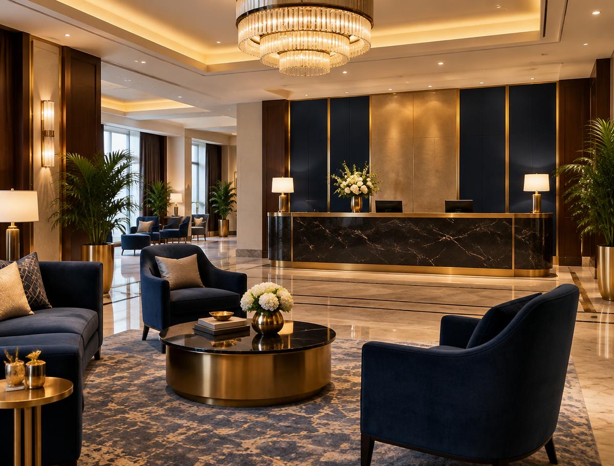 Hotel reception lounge